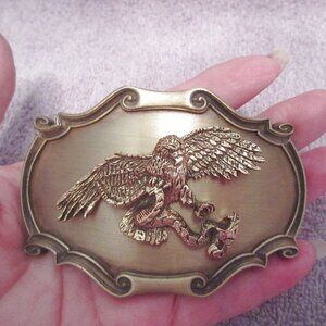 1978 Vtg Raintree 3D Eagle With Snake Belt Buckle USA Made Western Cowboy Hunter